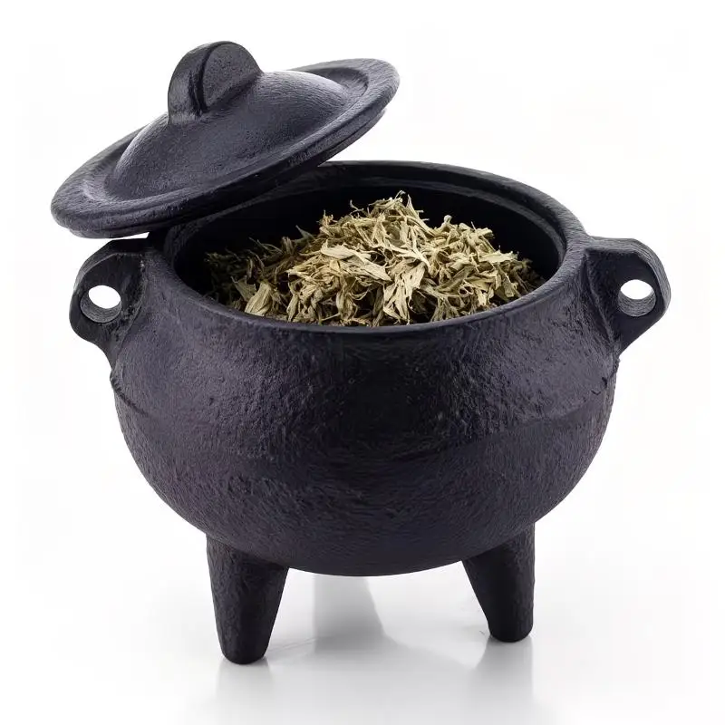 Mini Cast Iron Sandalwood Incense Holder Sage Smudge Pot Burner Home Decor Suitable For Meditation Yoga Halloween