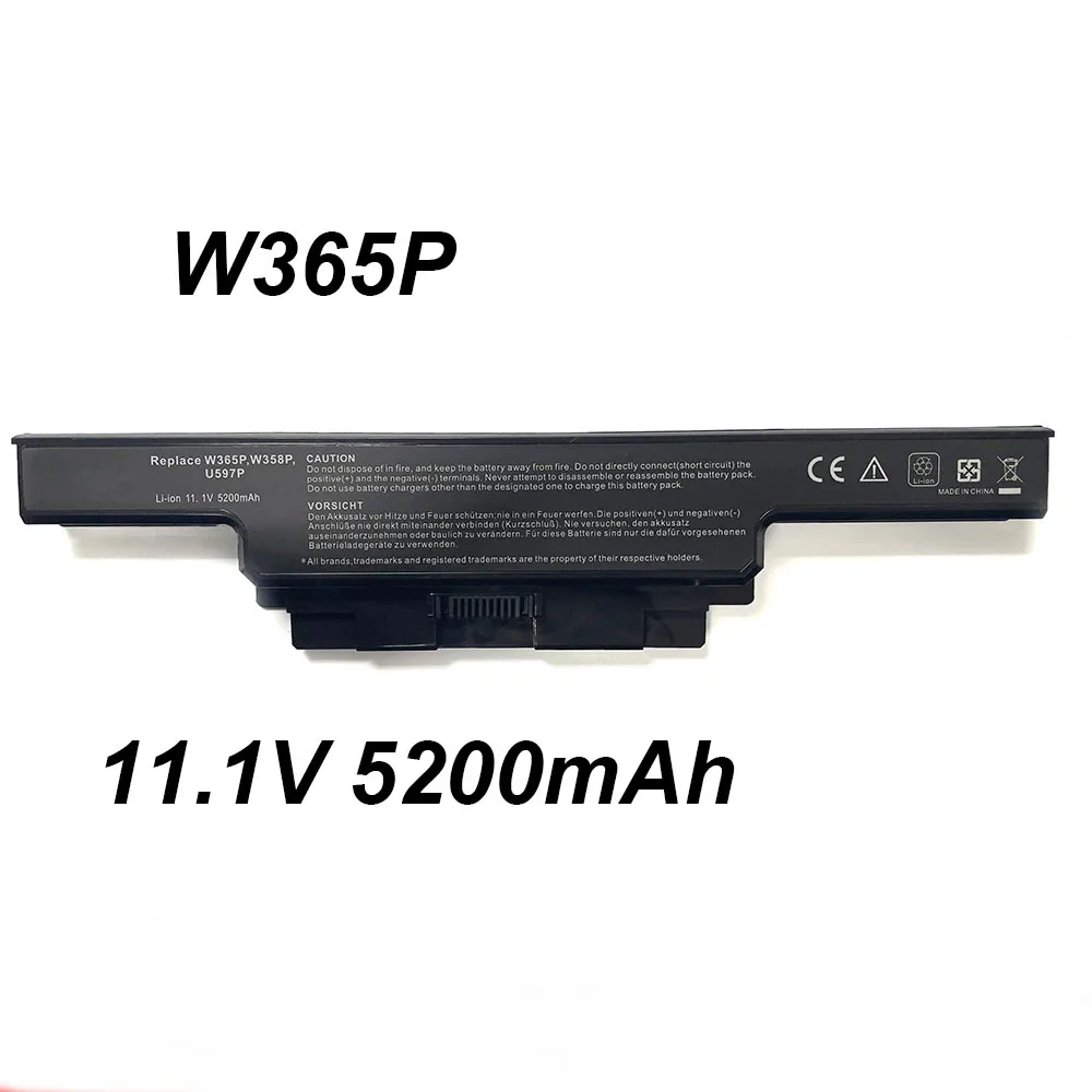 W358P U597P 11.1V 5200mAh Laptop Battery For Dell Studio 1450 1457 1458 N998P N996P W365P 0U600P 0W360P Series