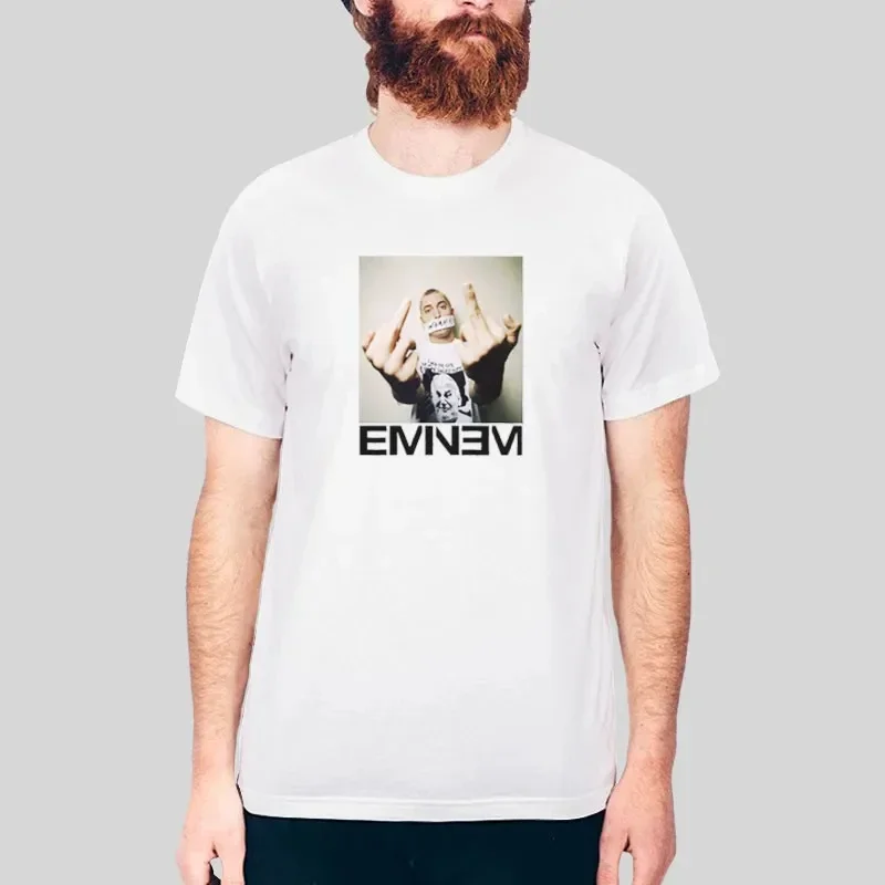 

2025 Rapper Eminem T Shirt Women Men Fashion T-shirts Hip Hop Tops Tees Loose Rock Camisetas Boy Tees Summer New Unisex