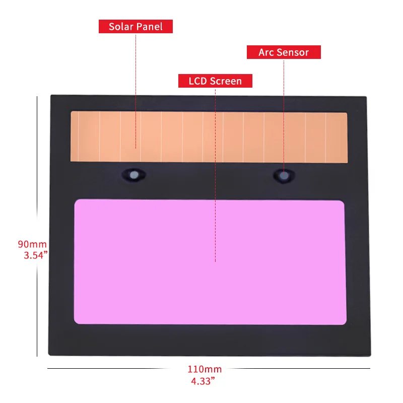 LI battery solar auto darkening/shading True color welding filter lens for the welding mask and welding helmet