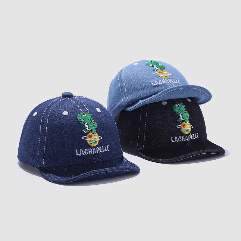 

Cute Dinosaur Baby Baseball Cap Cartoon Denim Peaked Hat for Kids Boy Girl Summer Spring Sunshade Toddler Hats