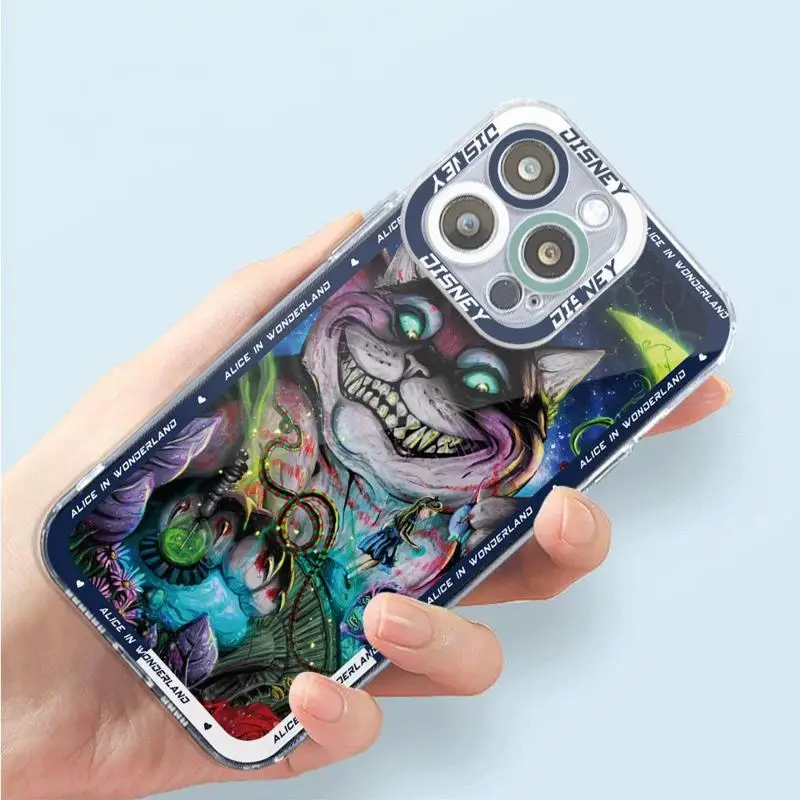 Cheshire Cat Alice In Wonderland Phone Case for Apple iPhone 15 Pro Max 13 14 Plus 12 Mini 11 Pro XR 8 SE 7 6S XS MAX Cover