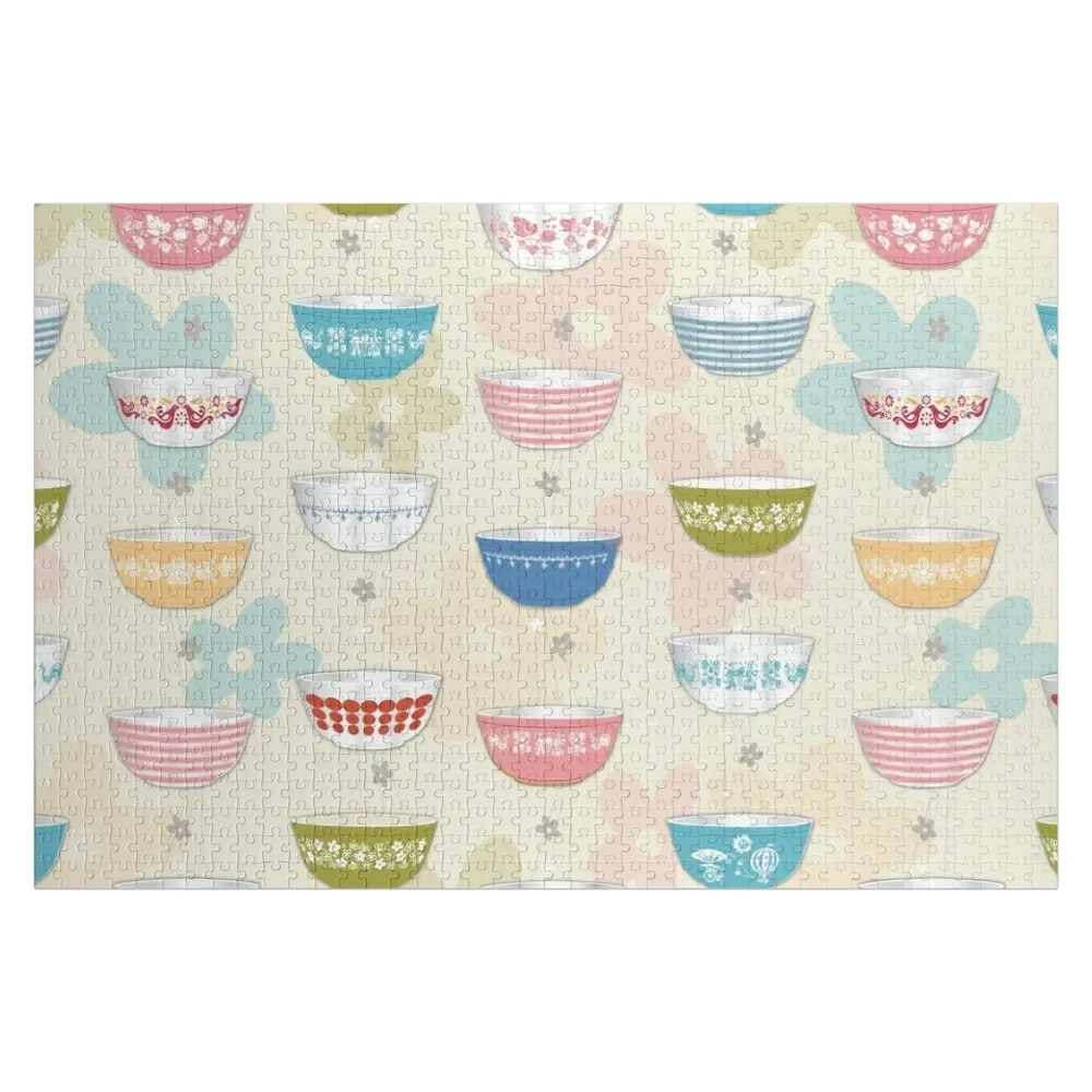 

Винтажная коллекция пазлов Pyrex: деревянная головоломка с индивидуальным именем, персонализированный подарок для ребенка