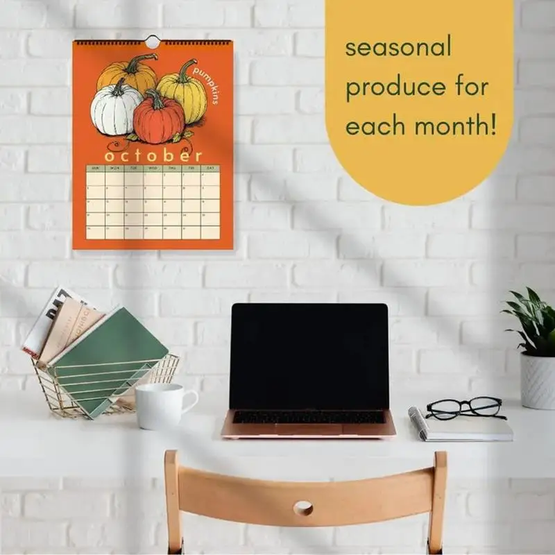 Annual Yearly Wall Planner Sturdy Fruit Vegetable Image Wall Calendar 2025 Calendar Annual Yearly Planner Efficient Time