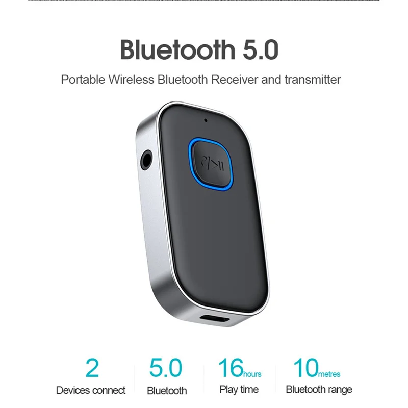 High Quality 2-In-1 Bluetooth Receiver And Transmitter Portable Wireless Bluetooth 5.0 Audio Adapter For PC TV Car Speakers