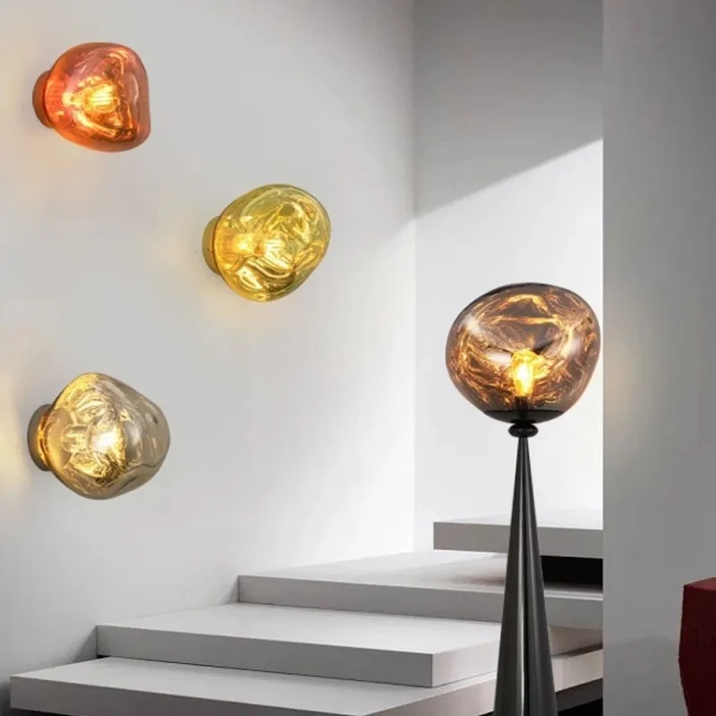 Interior Led Lava Wall Lamp Light Nordic Postmodern Led Glass Wall Lights For Living Room Hallway Bedroom Wall Decoration Lamps