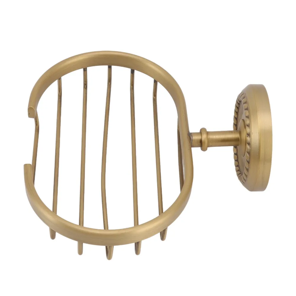 Vintage Copper Soap Dish Antique Gold Wall Mounted Soap Holder Durable Rustproof Soap Basket Space Saving