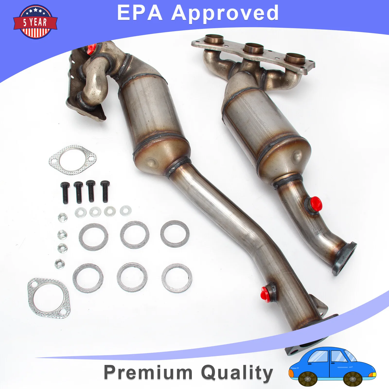 For BMW X5 Pair of BOTH Manifold Catalytic Converter 2007 TO 2010 10H22-134/135