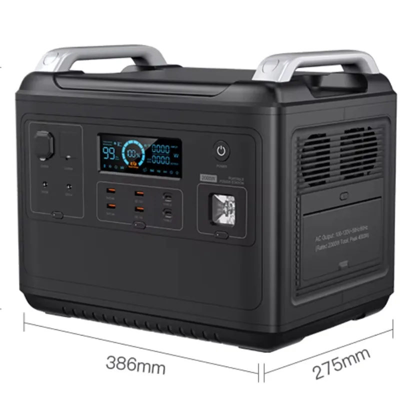 

[Hot Sale] Ukraine Hot Selling 2000W Lifepo4 Battery Camping Outdoor Generator Portable Power Station Charging Solar Panels