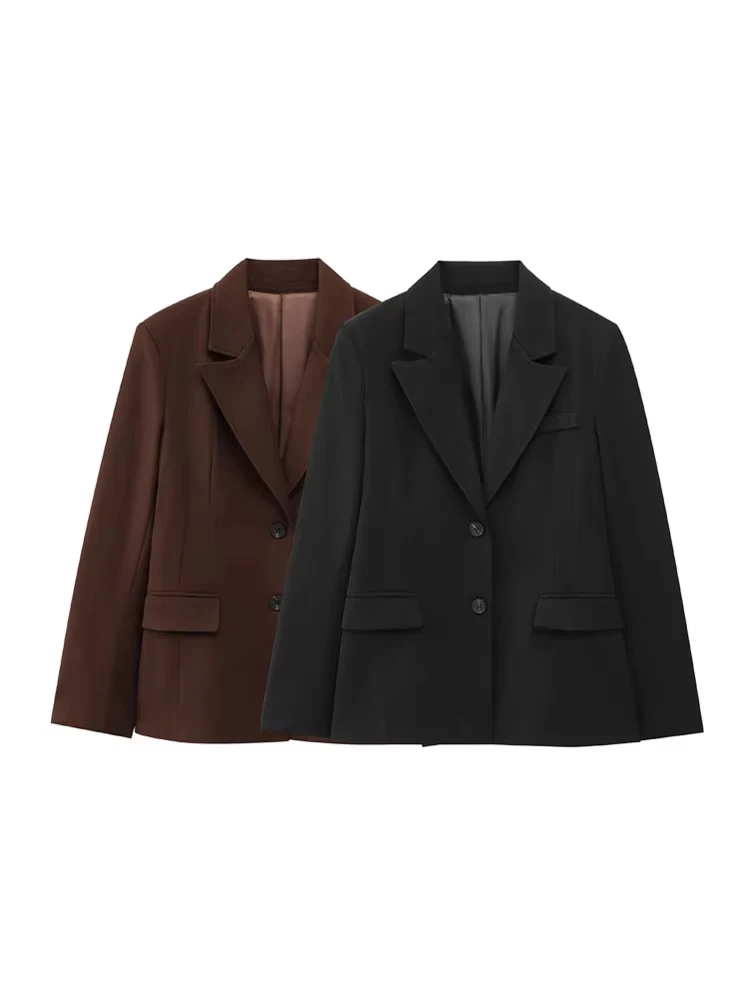 

TRZA Women's Chic Peplum Blazer Coat with Front Button Long Sleeve Flap Pockets Fashion Outerwear Top