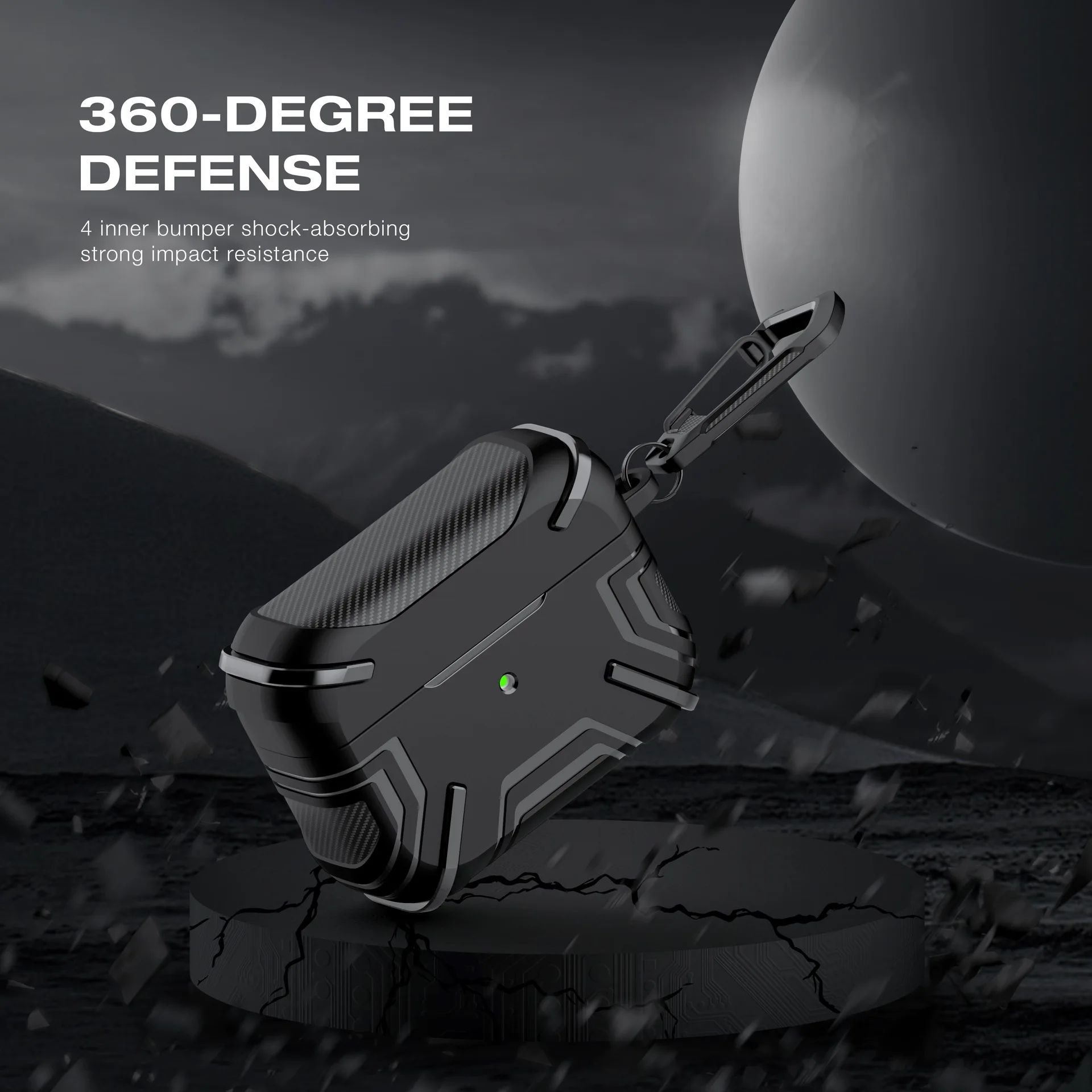 Funda protectora para AirPods 3 Pro, carcasa dura de cuerpo completo con llavero para airpod Pro 2 2022