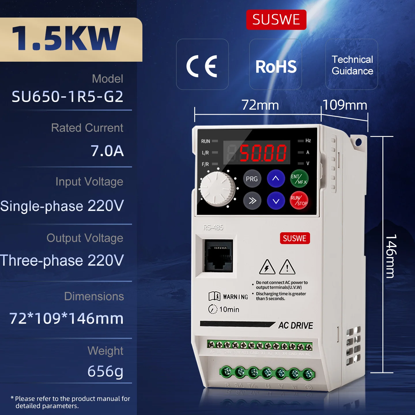 جديد SU650 0.75KW 1.5KW 2.2KW 4KW مدخل أحادي الطور ثلاث مراحل 220 فولت وحدة متكاملة/سائق السرعة/محول التردد/
