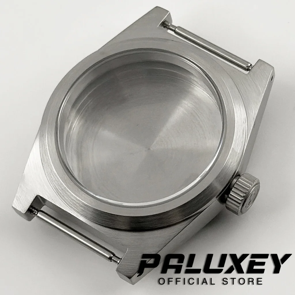 

38MM Sapphire Glass Watch Case Brushed Stainless Steel Case Watch Parts for NH35 NH36 Movement