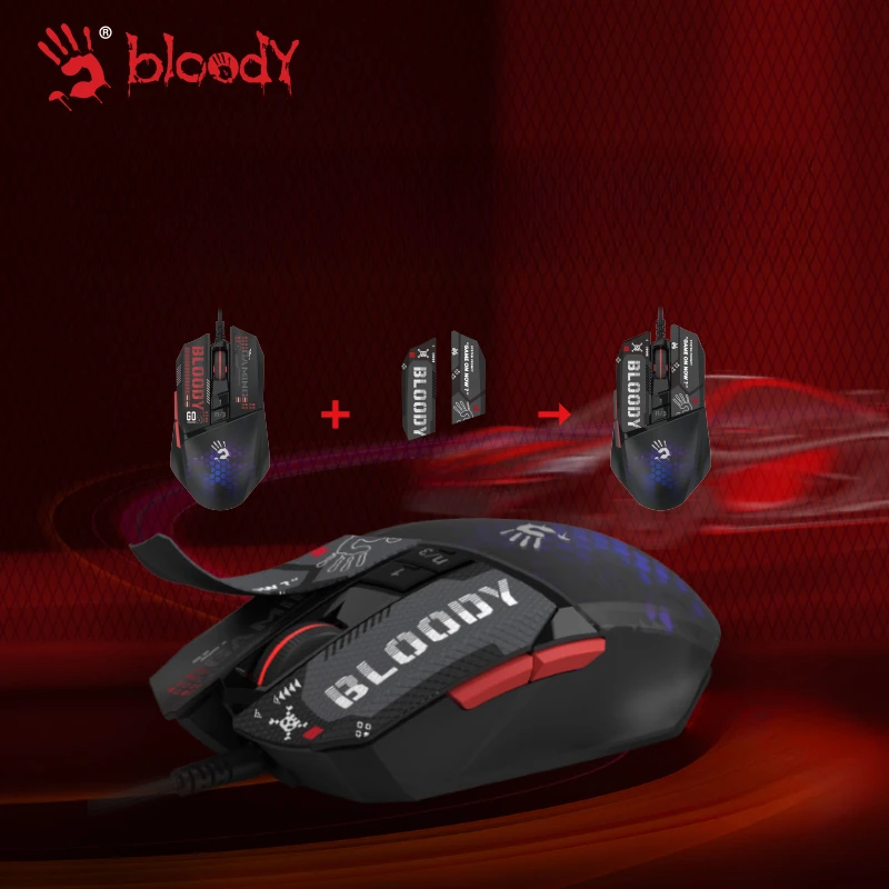 A4tech Bloody Gaming Mouse Wired for PS5/PS4 Platform Converter Universal Pressure Gun Mouse V8 Max Mini COR45