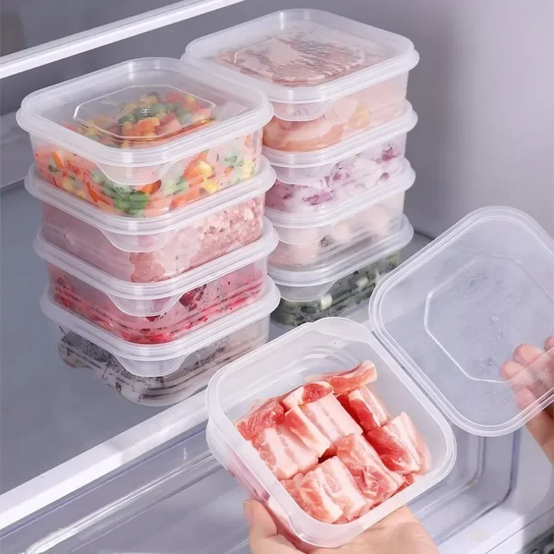 2pcs Refrigerator Meat Frozen Storage Boxes Food Fresh-keeping Box Kitchen Superimposed Organizadore Storage Containers 400ml