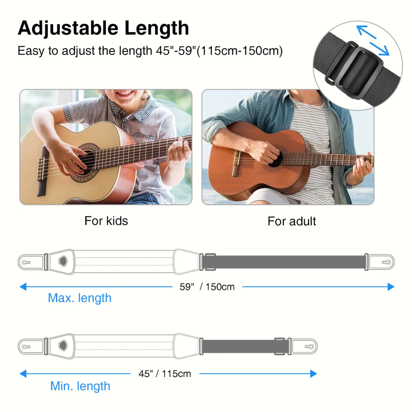 LEKATO LGS-2 Bass Guitar Strap with 6 Pick Adjustable Cowhide Acoustic Electric Bass Strap Guitar Belt Guitar parts Accessories