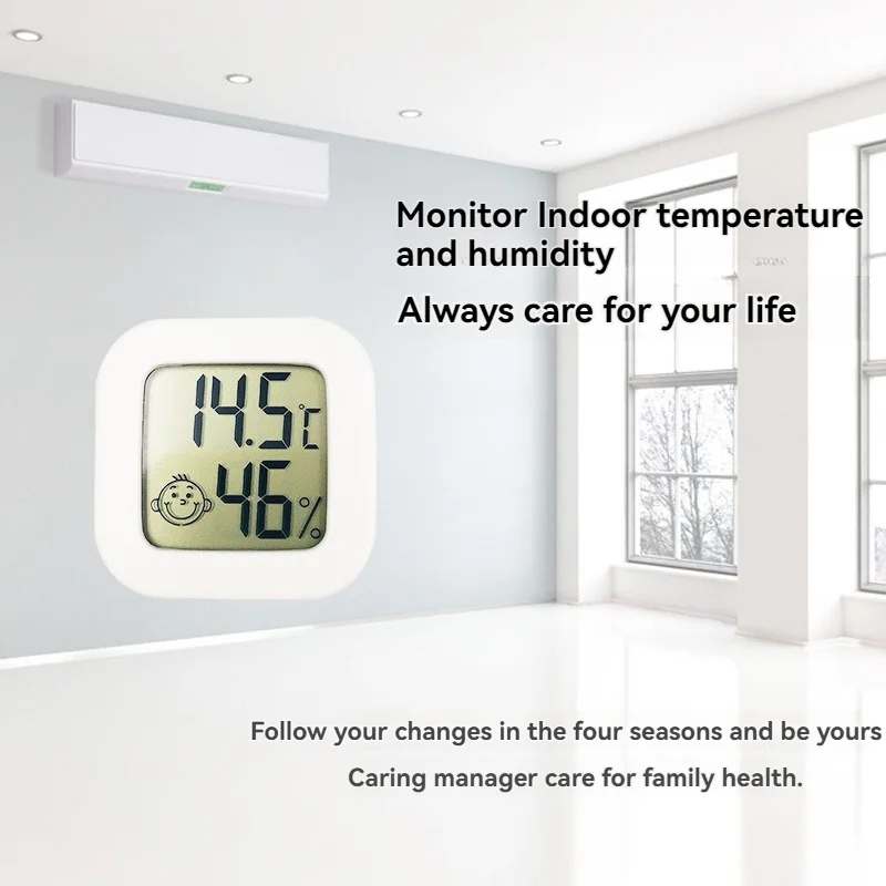 مقياس حرارة داخلي صغير رقمي - جهاز مراقبة درجة الحرارة والرطوبة LCD للمنزل والمكتب والحضانة