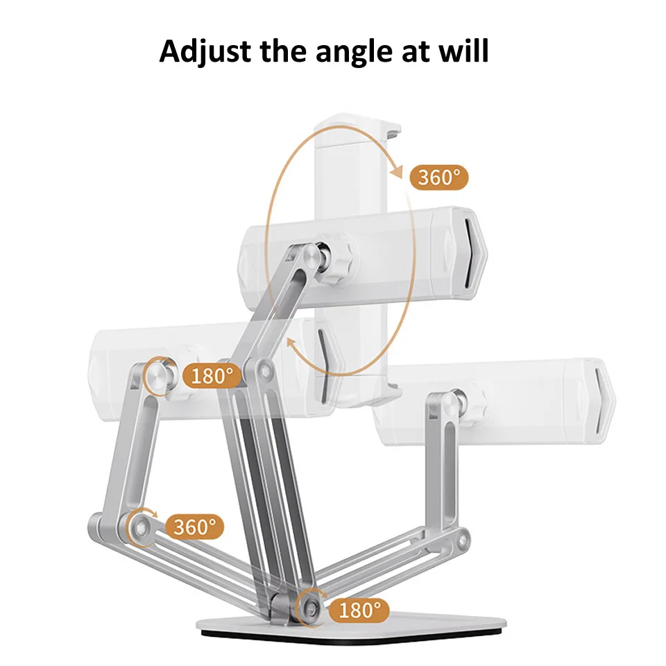 Soporte de Metal portátil para tableta, base de aleación de aluminio para teléfono inteligente, escritorio, iPad y iPhone