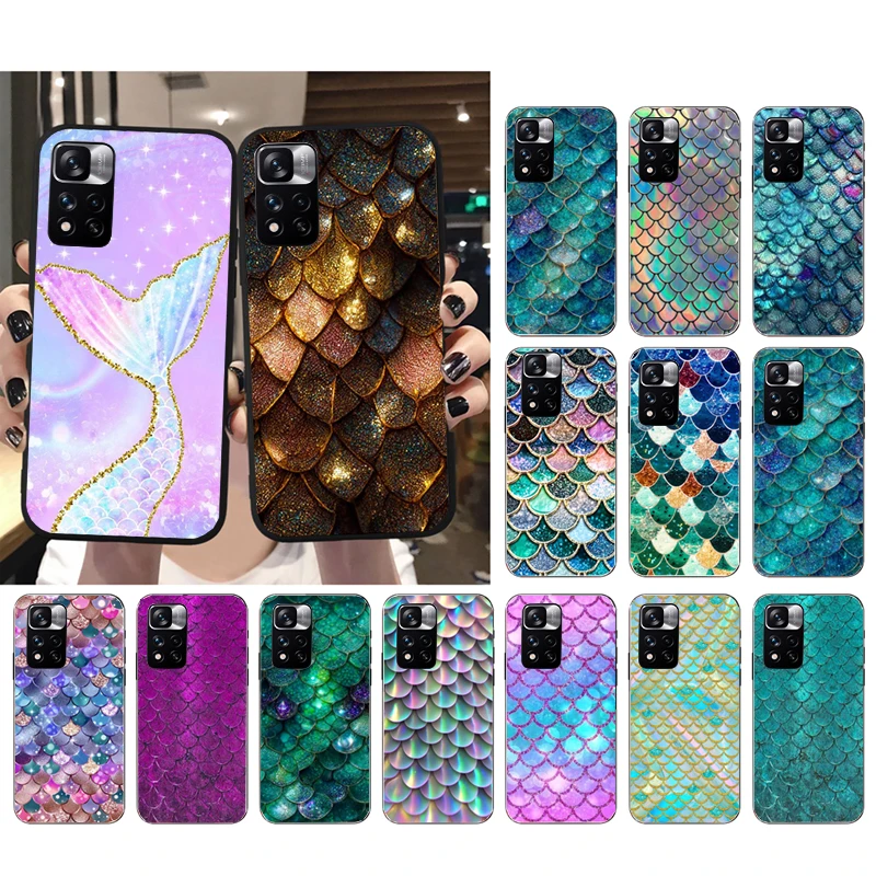 Mermaid scales Fish Scale Phone Case For Xiaomi Redmi note 13 12 Pro 11S 11 10 Pro 10S 12S Redmi 10 13C 9C