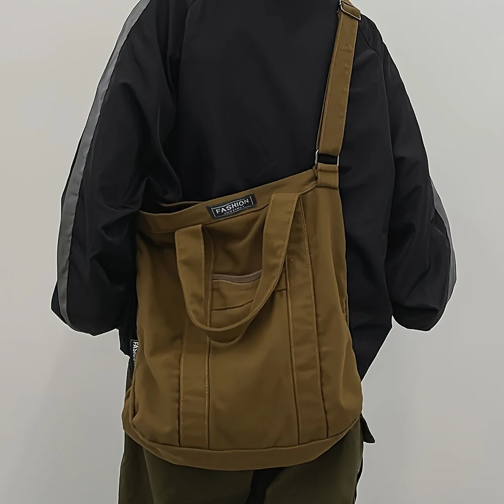 Korean Retro Canvas Shoulder Bag 2026 Unisex Crossbody Purse for School Casual Handheld Tote in Heavy Duty canvas bags 가방 Bolsa