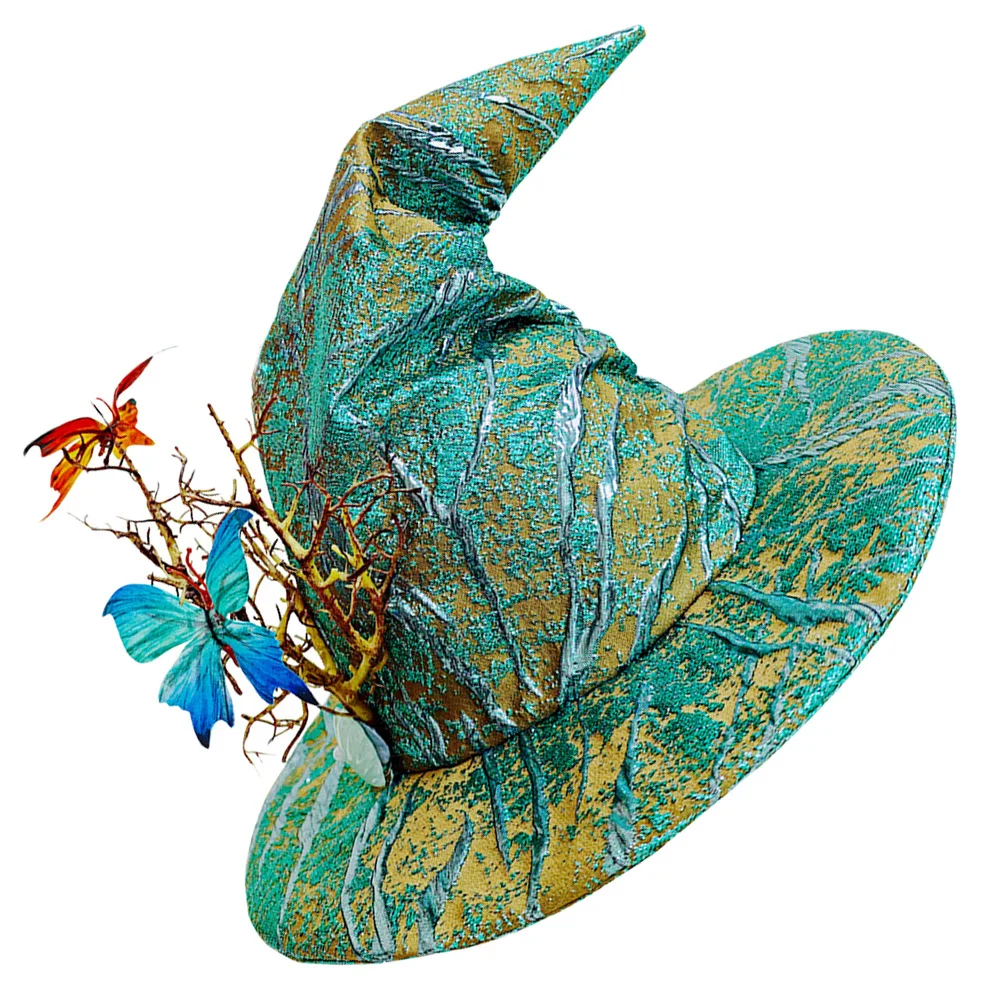 

Halloween Wizard Witch Hat Butterfly Accent Lightweight Cosplay Costume Party Headwear Accessories Party Witch Hats