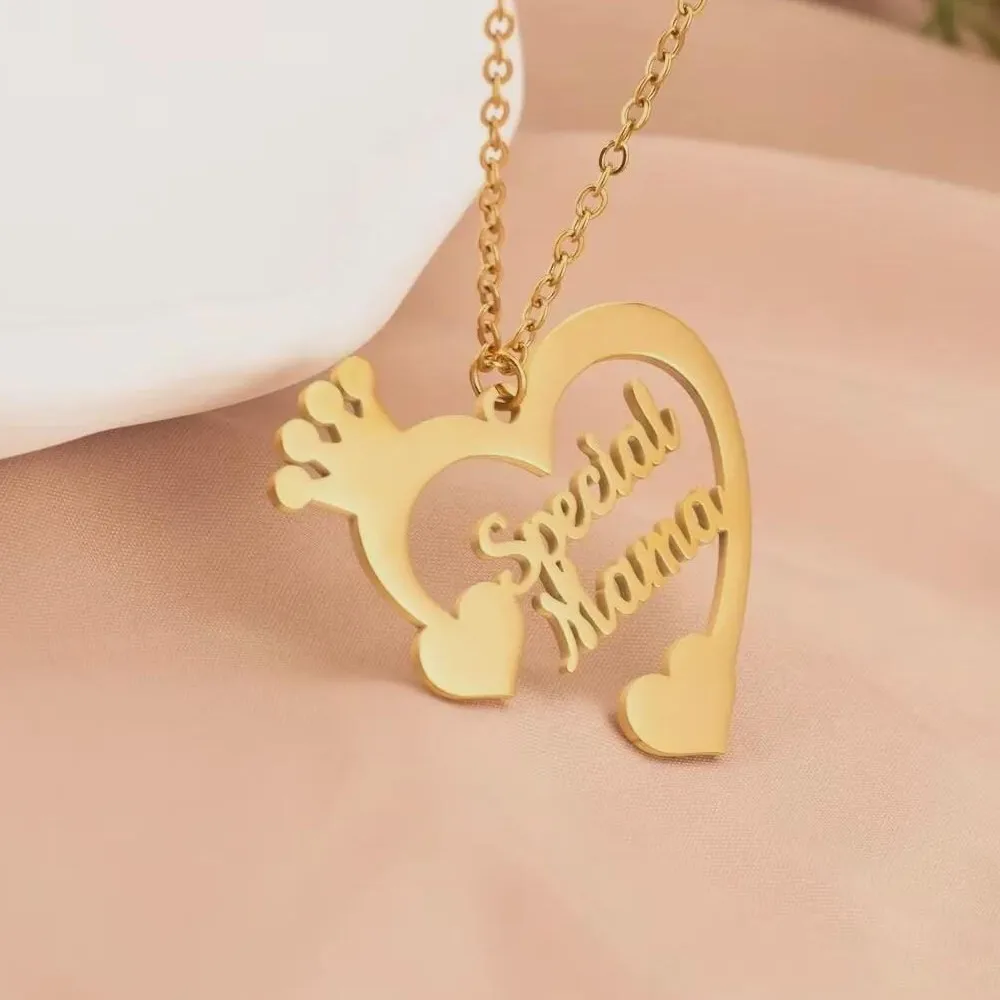 

Personalized Custom Name Necklace Gold Plated Stainless Steel Heart Nameplate Choker Jewelry Gift