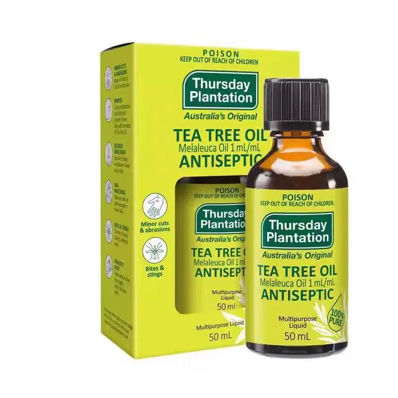 50ml Original Australia Thursday 100% Pure Tea Tree Oil Acne Treatment Shrink Pore Face Care Acne Remover Aromatherapy Essential