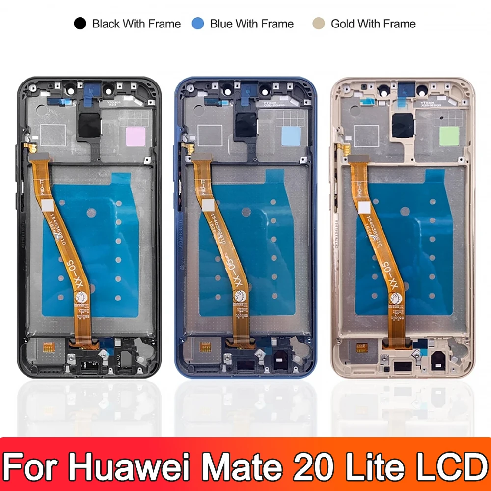 6.3\'\' AMOLED For Huawei Mate 20 Lite LCD Display Touch Screen Digitizer Replacement For Mate 20 lite LX1 LX2 Display With Frame