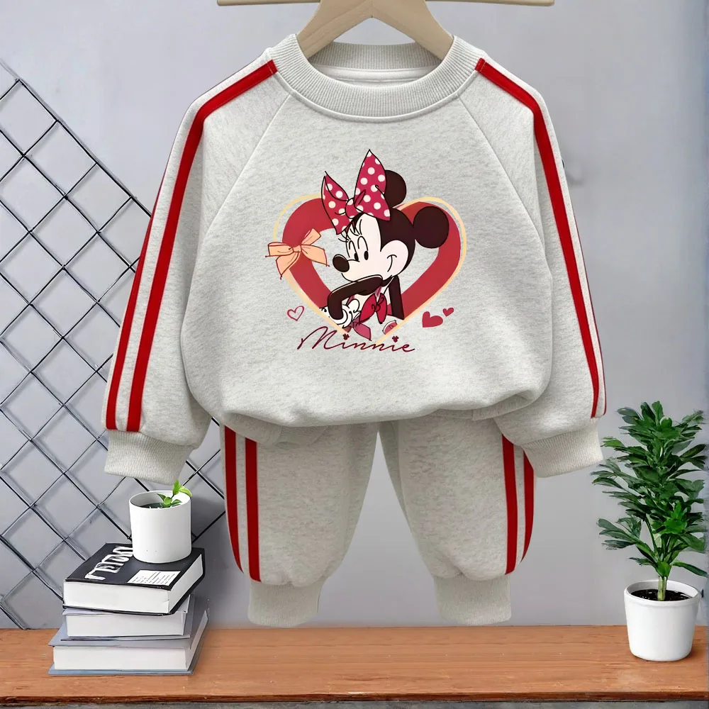 2026 frühjahr Neue Stil Mädchen Casual Trainingsanzüge kinder O Neck Hoodies und Lange Hose Zwei Stück Kinder Seite streifen Hosen Sets