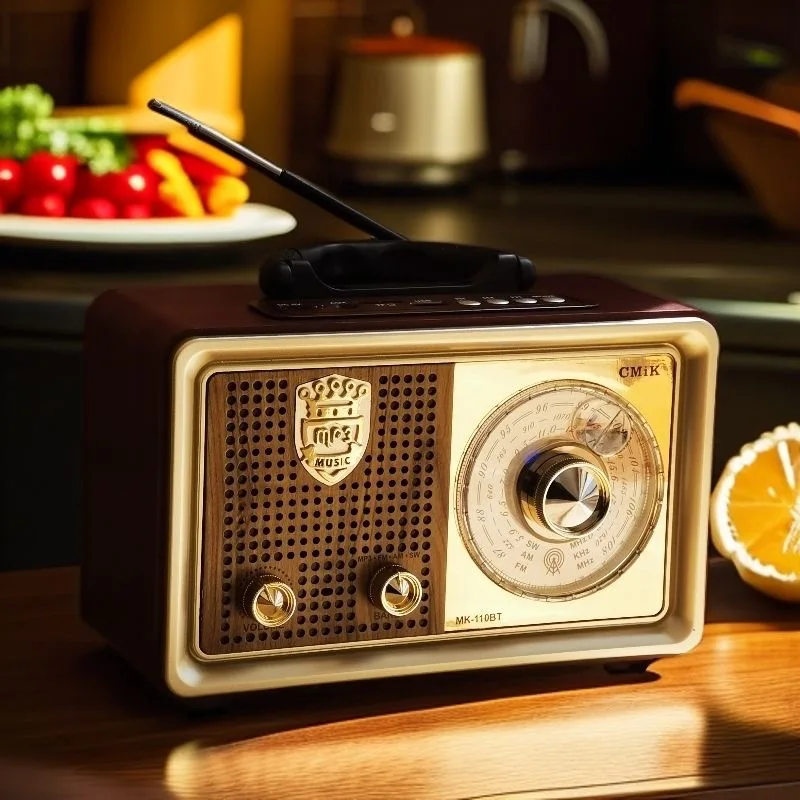 Ностальгическое настольное радио FM, средневолновая коротковолновая Bluetooth-колонка, подключаемая карта звука