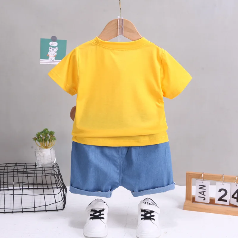 New Children Boys Summer Fashion Baby Girls Clothes Cotton Bear T-Shirt Shorts 2Pcs/Sets Toddler Casual Costume Kids Sportswear