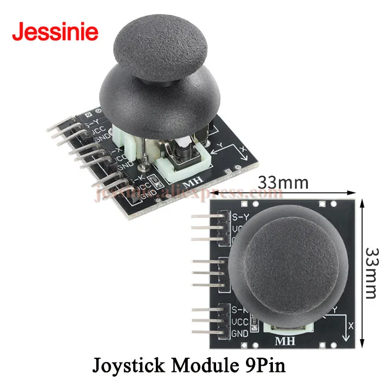 10pcs/1pc 9Pin Dua Axis Joystick Sensor with Button PS2 Controller Module Electronic Building Block Module
