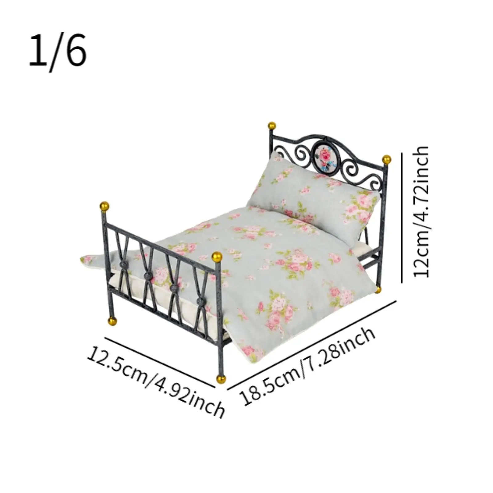 1/6 ドールハウスベッド DIY シーンアクセサリー寝室の家具部屋の寝室