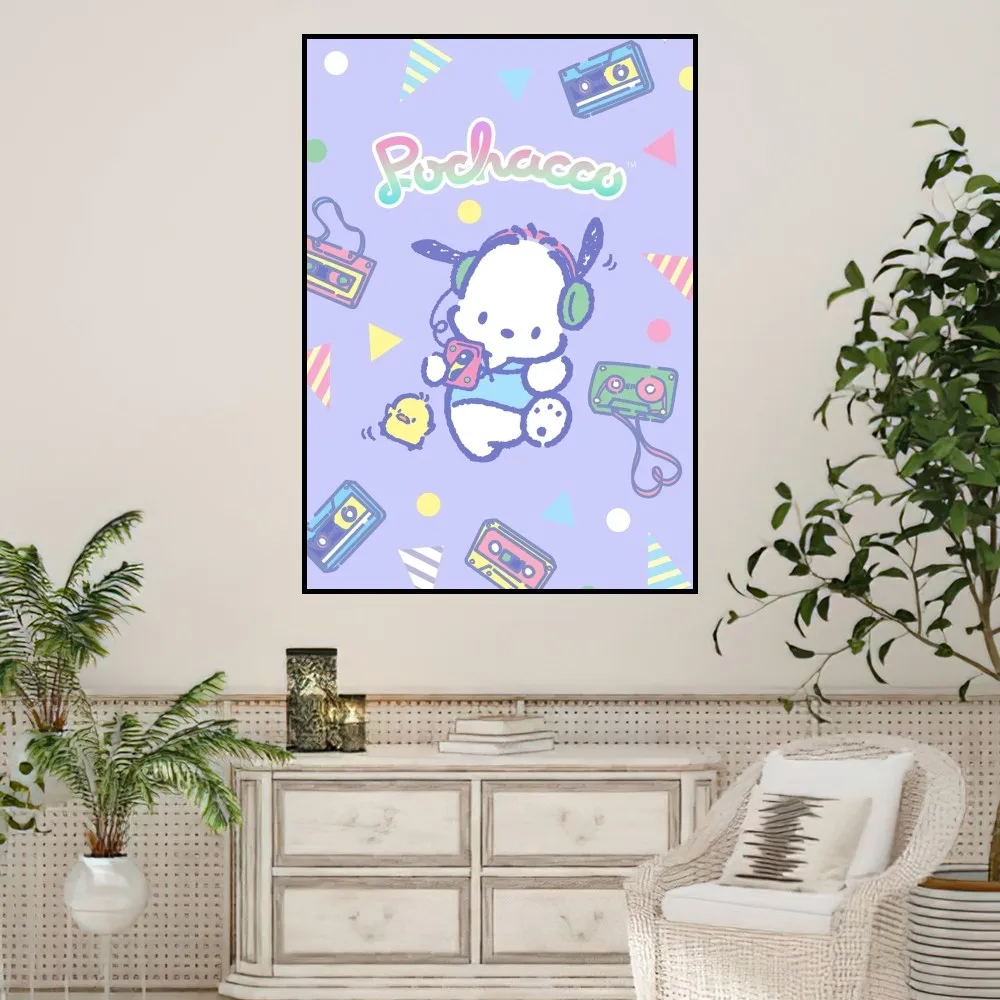 MINISO Sanrio Cute Pochacco Poster Prints Wall Painting Bedroom Living Room Decoration Office Home