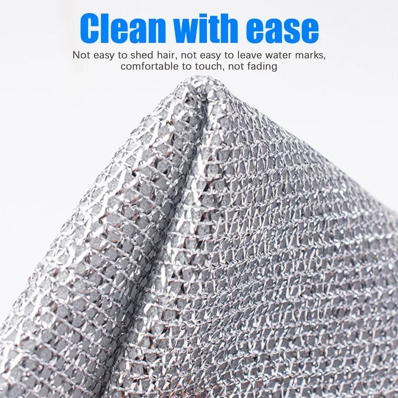 Non stick coated scratch resistant steel wire dishwashing cloth can replace steel wire ball dishwashing towels in the kitchen image 4