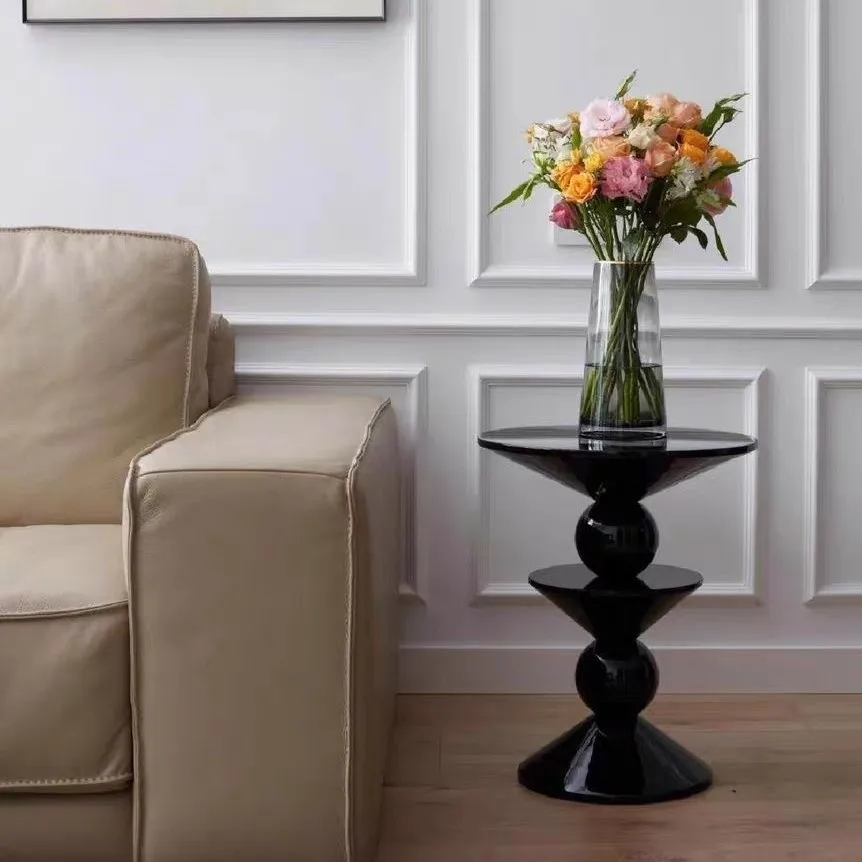 Corner bedside small round table designer retro balcony table small coffee table