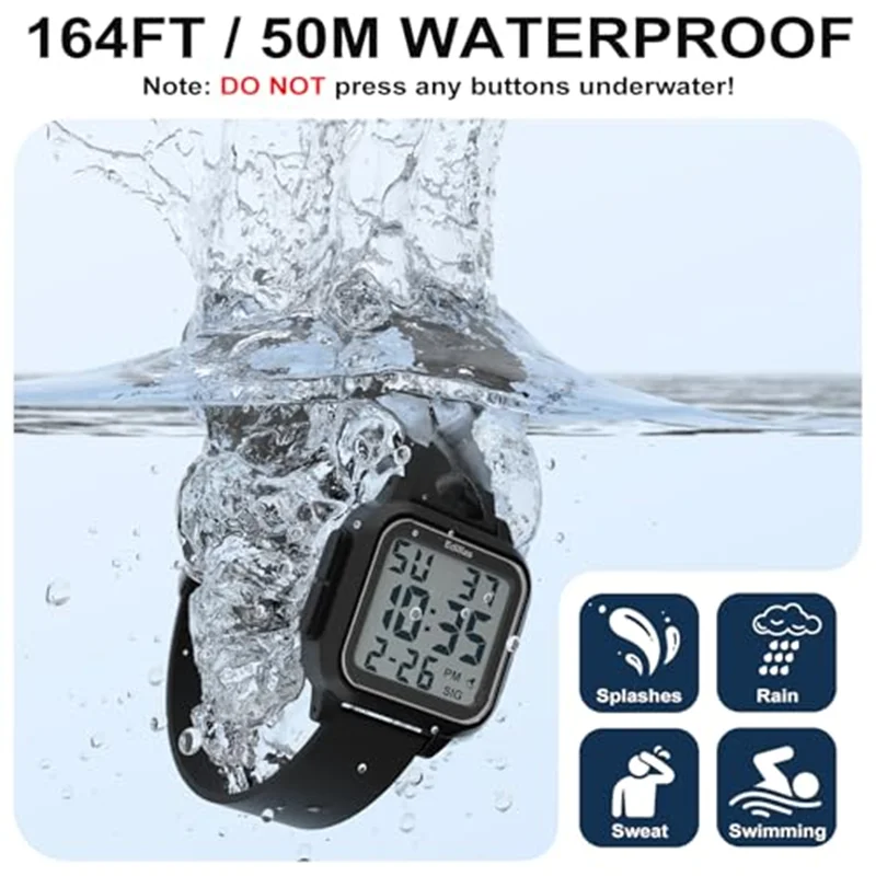 Socico Student Watch Fashion Casual Sports Watch LED Luminous Waterproof Digital Display Electronic Watch Unisex
