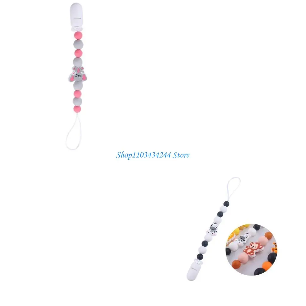 Cartoon Animal Soother Chain Baby Pacifier Holder Toddlers Pacifier Straps