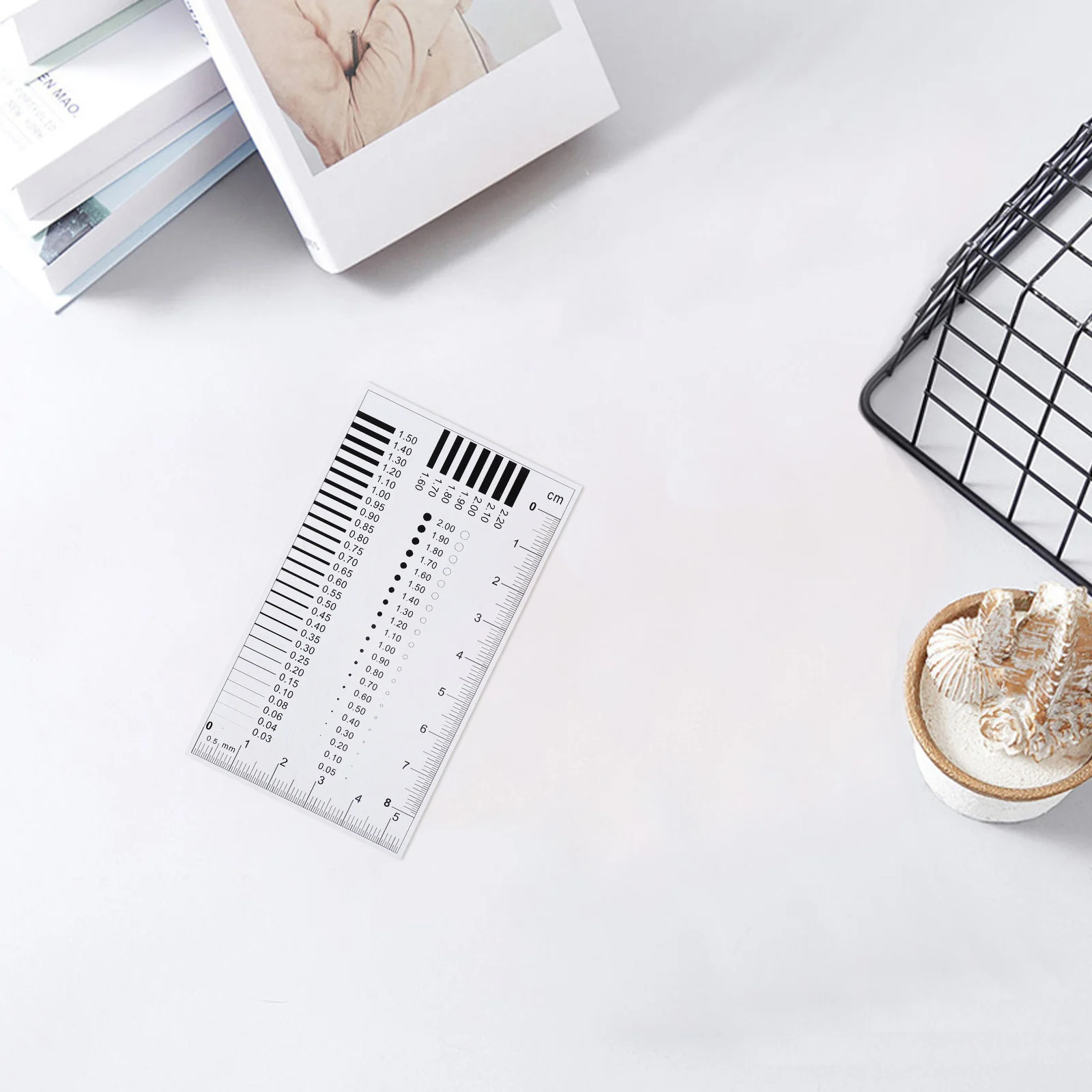 مسطرة قياس بطاقة الصدر، مقياس فيلم بلاستيكي عالي الدقة لعرض خط المنطقة، عيب قياس القطر، حجم الثاني، الكراك #4