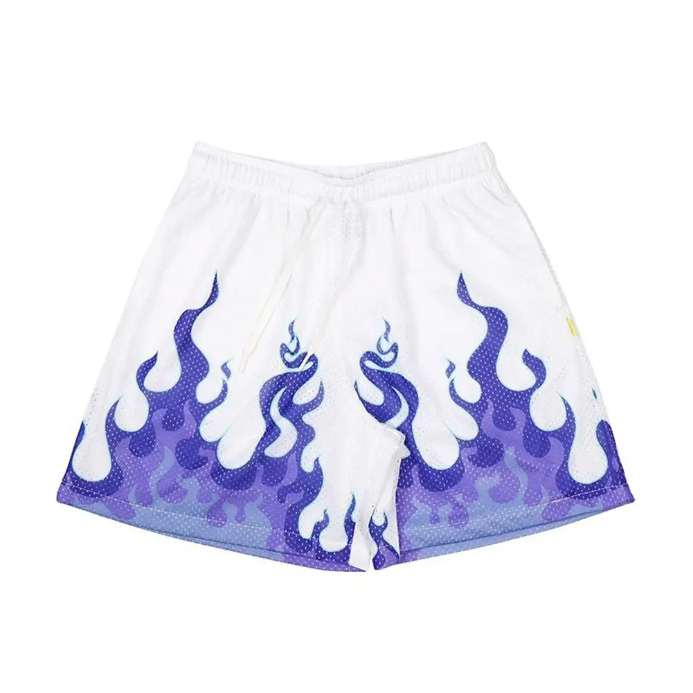 

Breathable Elastic Shorts Men's Casual Shorts Summer Vacation Brand New Condition Polyester Fabric Printed Pattern