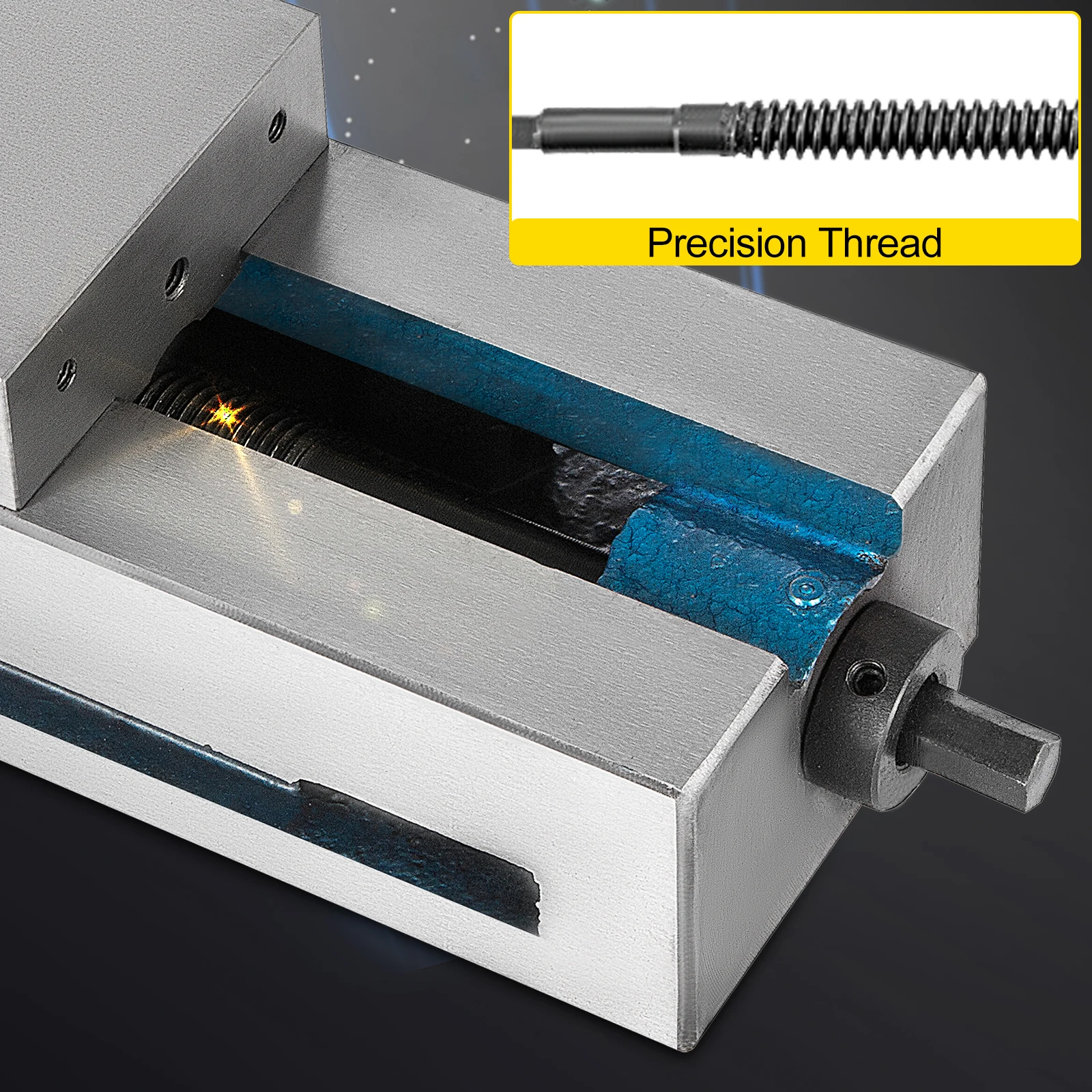 Husp Schraubzwingen-Schraubstock, 30 mm Backenhöhe 100 mm Kieferbreite Tischschraubstock, 19 KN Max. Spannkraft Werkbank Schraubstock, Schraubstock Drehbar aus Stahl, CNC Werkzeugmaschine Zubehör