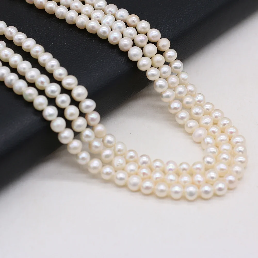 Natural Freshwater Quality Pearl White Punch Loose Beads Loose Pearls For DIY Charm Bracelet Necklace Jewelry Accessories Making