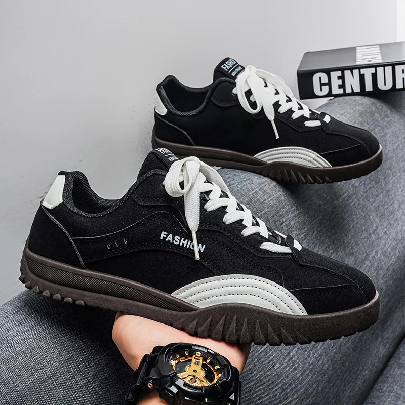 New High Quality PU Sneakers Men Trainers Classic Casual Sports Shoes Man Flat Walking Outdoor Non-slip Men's Skateboard Shoes