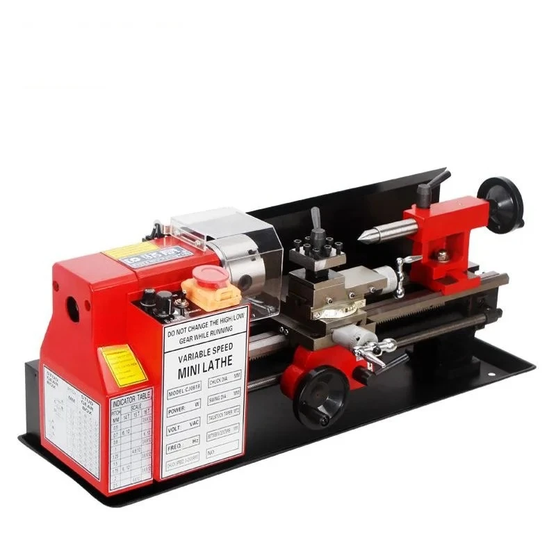 Brushless Motor CJ0618 Mini Lathe Metal Mini Turning Lathe Digital Display 32mm Spindle Hole