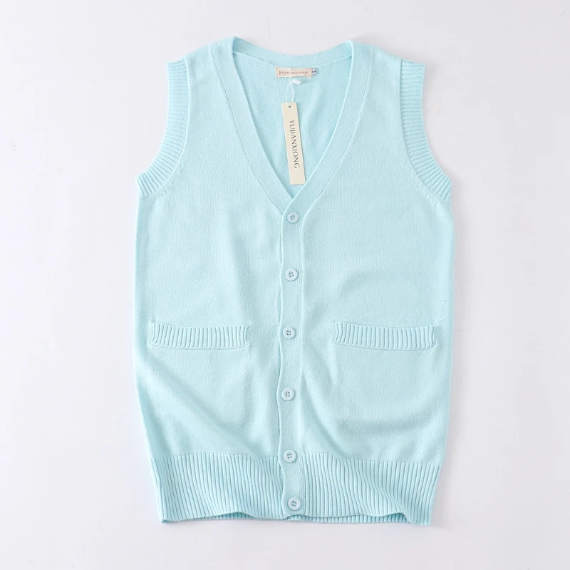 Giappone JK Maglione Uniforme scolastica Giacca multicolore Studenti Primavera e autunno Maglione cardigan senza maniche uniforme scolastica con scollo a V