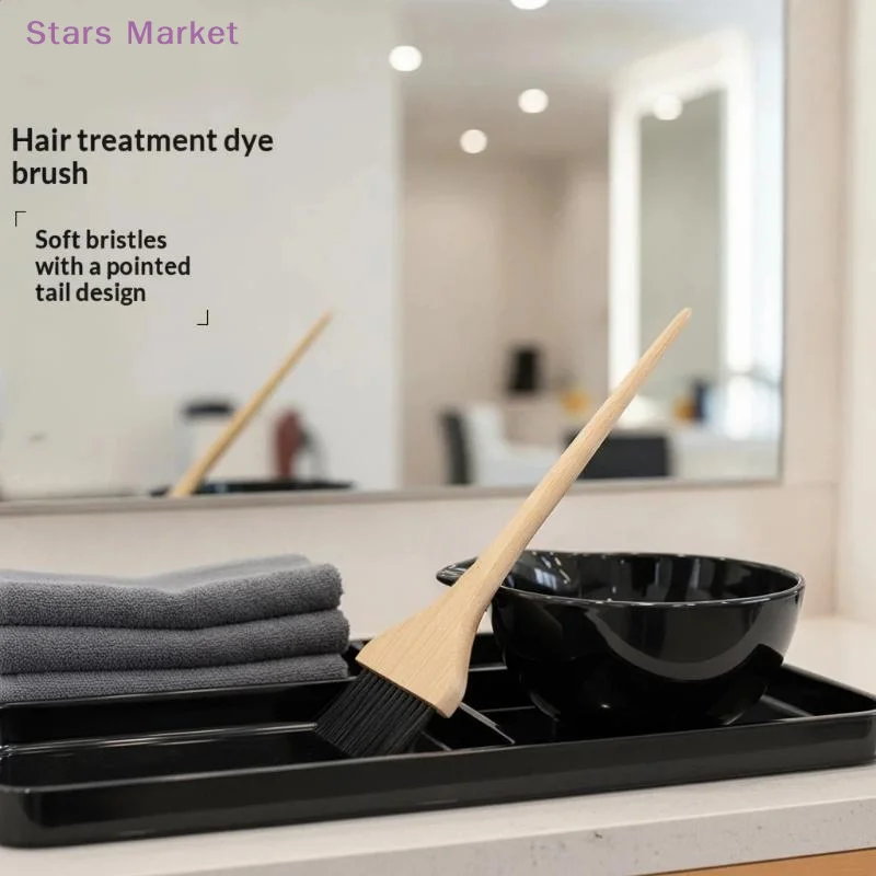 1Pcs Sharp Point Tail Design Wide Brush Bristles Bamboo Tinting Comb Wood Handle Bamboo Hair Dye Brush Salon Coloring Tool