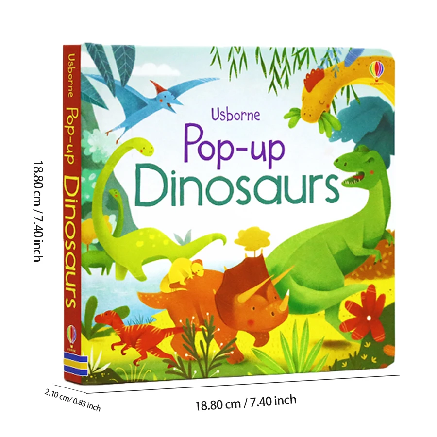 Pop Up Dinosaur 3D Lift-the-Flap Book, English Picture Book, Early Education Storybook, Bedtime Reading Learning Materials