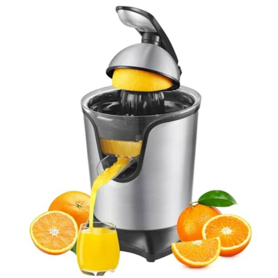 Exprimidor de cítricos, máquina exprimidora de naranjas, exprimidor de pomelo de lima manos libres de acero inoxidable, exprimidor eléctrico de cítricos para jugo, Fru