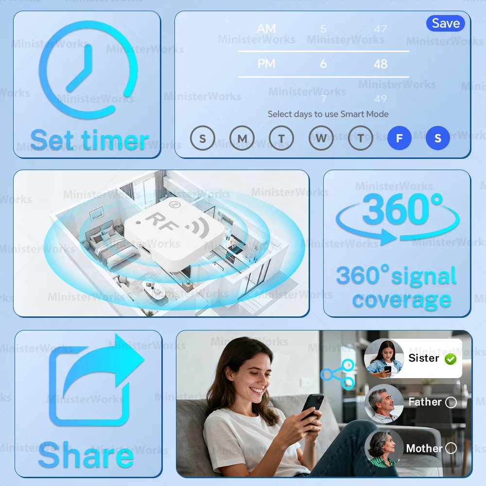 Tuya Smart WiFi Funkfernbedienung RF-Klon- und Kopier-Fernbedienung App-Fernbedienung Geeignet für Fernseher und Klimaanlagen – Detail 3