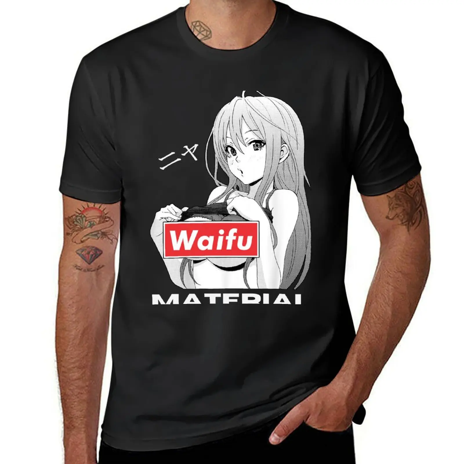 Waifu Material Nya Femboy Sissy T-Shirt Short sleeve tee cute tops anime summer tops designer t shirt men